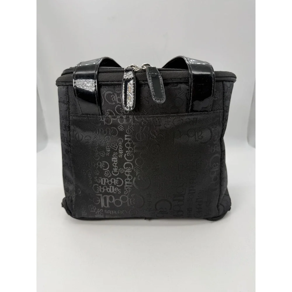 Caboodles Black Logo Print Hanging Toiletry Bag Makeup Organizer Travel Case